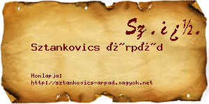 Sztankovics Árpád névjegykártya