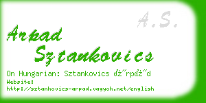 arpad sztankovics business card